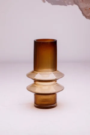 Florero de cristal chico Ámbar